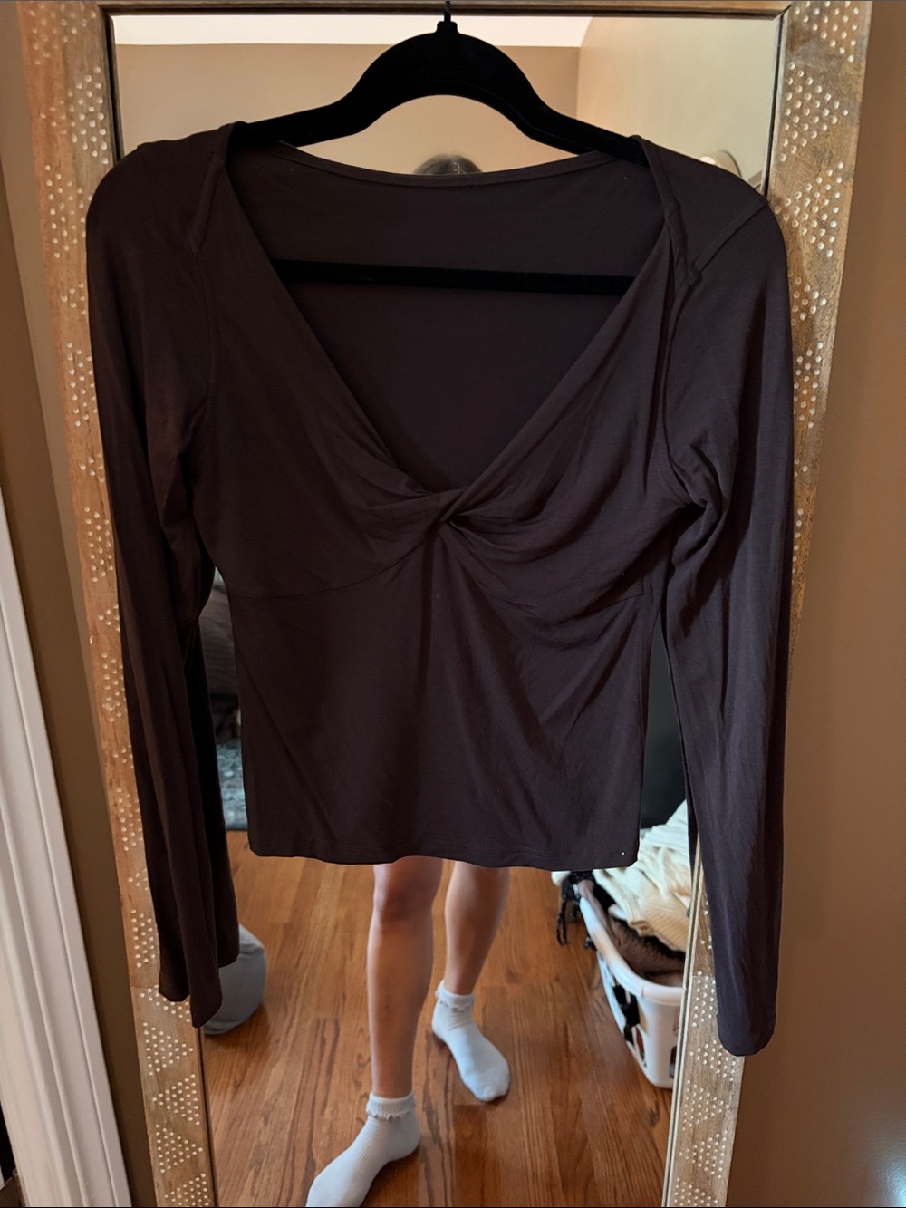 lululemon athletica Brown Long Sleeve Twist-Front Top